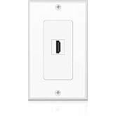 TNP 4-Port HDMI Ethernet Coax and Phone Wall Plate, Cat6 RJ45, White | Single-Gang Pass-Through Faceplate Uses Female Couplers for Simple Cable Connections and Measures 4.5 X 2.7 In