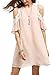 MakeMeChic Women's Cold Shoulder Casual Chiffon Summer Beach Dress Pink L