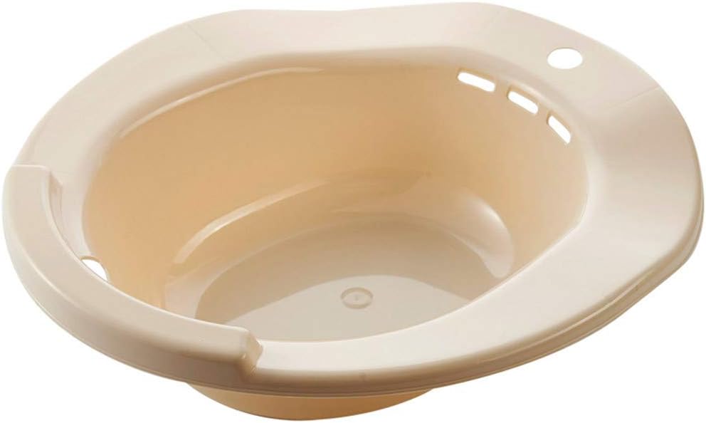 Ljings Sitz Bath, Over-The-Toilet Perineal Soaking Bath, for Pregnant Women Hemorrhoids Patientson The Toilet Hip Bath Tub & Flusher,Yellow