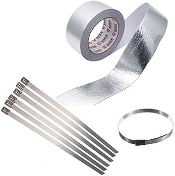 Amazon Com Aluminum Foil Tape Maso New Aluminium Tape 25m X 48mm Self Adhesive Foil Car Exhaust Repair Panel Home Automotive