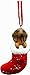 Dachshund fabric Christmas Stocking Ornament with 