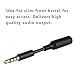2 Pack Headset Audio Jack Extender, 3.5mm Gold Plated Headphone Audio Jack Extension Adapter for Battery Charger Case, Power Case, Juice Pack for Smartphones, Tablets, Credit Card Readers (3in)