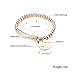 COCO Park Stainless Steel Rose Gold Bead Ball Chain Cuff Bangle Charm Pendant Lady Bracelet 6 2/8 Inch