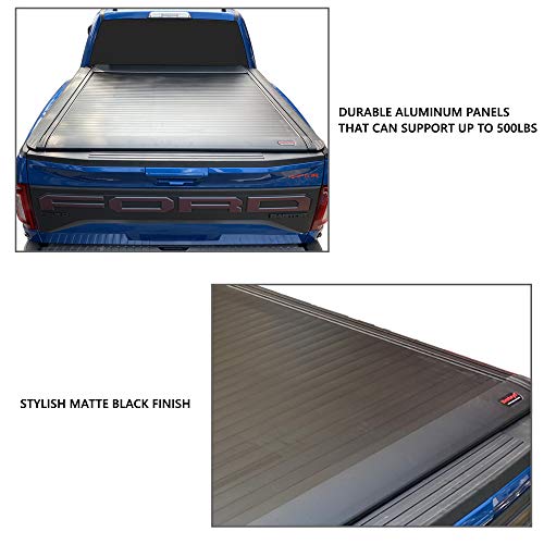 Electric Power Retractable Truck Bed Tonneau Cover Matte Black Custom