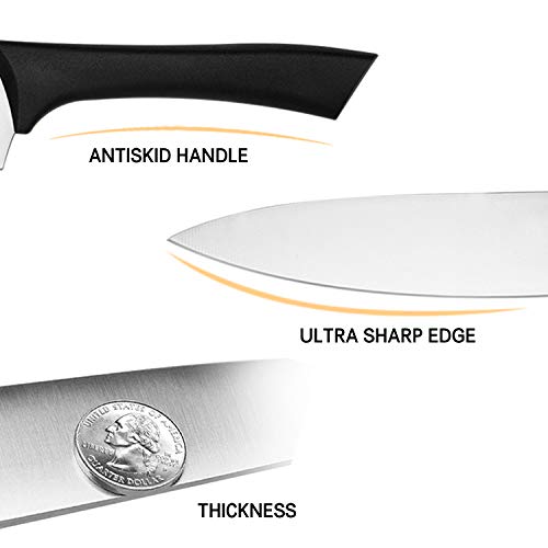 Vestaware Knife Set/Kitchen Knvies,Kitchen Knife Set with Carving Utility Chef Bread and Paring Knives - 5 Piece High Carbon Stainless Steel Cutlery Knives Set