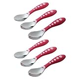 Gerber Stainless Steel Tip Kiddy Cutlery Spoons, 6 Pack (Pink)