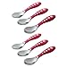 Gerber Stainless Steel Tip Kiddy Cutlery Spoons, 6 Pack (Pink)