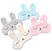 4 Pack Cute Animal Rabbit Sleeping Eye Mask Soft Plush Blindfold Sleep Masks Eye Cover for Kids Girls Women Home Sleeping Traveling