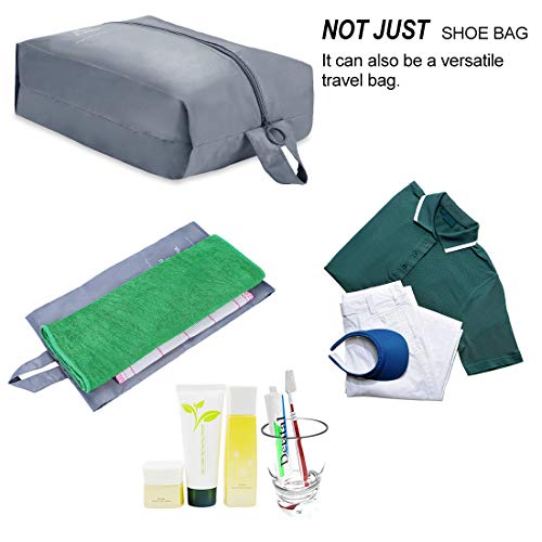 eachway Travel Shoe Bags Set of 4 Waterproof Nylon with improved Zipper for Men & Women (Light Blue,3Pack)