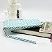 Cash Envelope Wallet for Women-Tyvek Material- Blue/White Herringbone Pattern-Detachable Wrist Strap