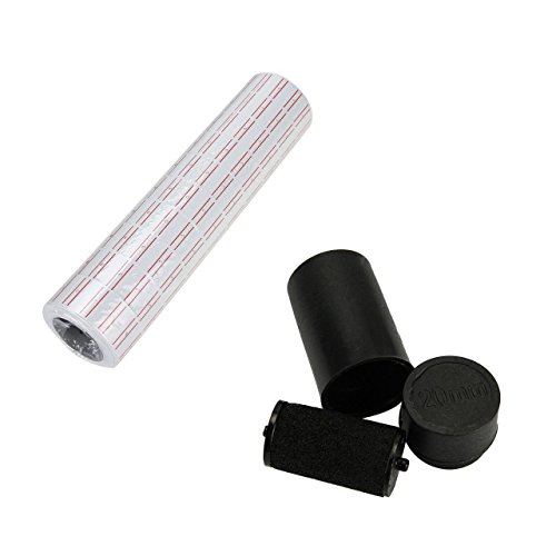 MX-5500 8 Digits EOS Price Tag Gun +5000 White w/Red lines sticker labels + Ink in box ~ Cafolo