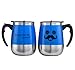 Travel coffee mug, LEADNOVO Self Stirring Coffee Mug Electric Stir Stainless Steel Automatic Self Mixing Cup for Morning Office Travelling 450ml/15.2oz (Blue)