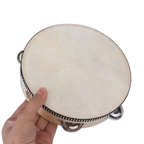 8" Musical Tambourine Tamborine Drum Round Percussion Gift for KTV