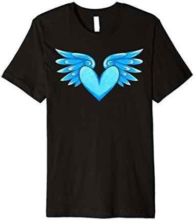 Mens Icy heart pendant with wings print t shirt 2XL Black