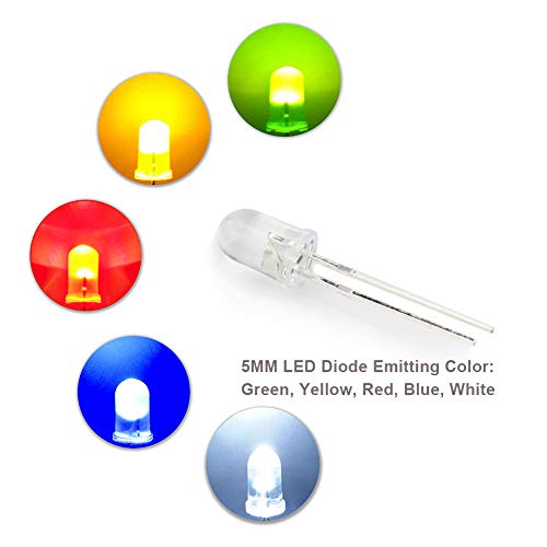 WayinTop 5mm LEDs & Resistor Assortment Kit for Arduino Projects ...