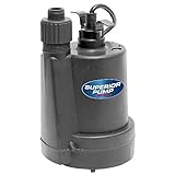 Superior Pump 91025 1/5 HP Thermoplastic Submersible Utility Pump with 10-Foot Cord