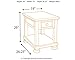 Signature Design by Ashley Porter Traditional Hand-Finished Rectangular Chair Side End Table, Dark Brown