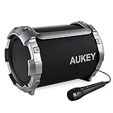 AUKEY Portable Bluetooth Speaker with Microphone, Adjustable Bass, FM Radio and 8 Hours Playtime for iPhone, iPad, Samsung and More