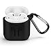 Apple AirPods Case,GEOTEL Premium Silicone & Protective AirPods Case Cover with Carabiner and Open Bottom for Charging (Black)