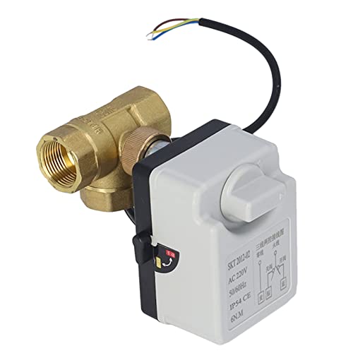 Ball Valve 3 Way Motorized DN20 3 Wire 3/4in AC220V Brass Electric Actuator for Industrial Use