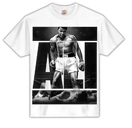 Muhammad Ali T-Shirt Victory Over Liston Classic Boxing (Size Med-3XL) (Large, White)
