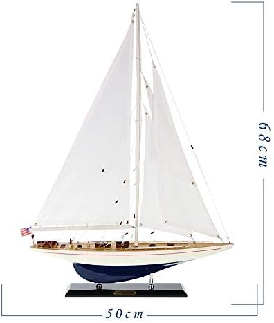 半額 ノーティカルモデル絶妙なヨットインチの手作りの木製の船のモデル誕生日ギフトボートデスクトップの装飾 ジュエリー Color Blue ホビー ドラッグストア B0849vnn8n プラモデル 模型