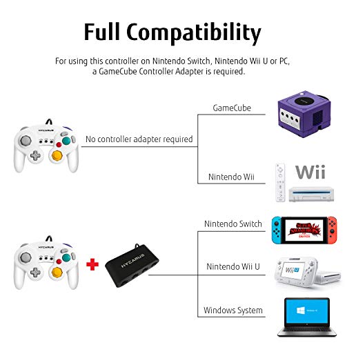 image for Gamecube Controller, HYCARUS 2 Packs White Black Game Cube Controller 