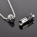 HooAMI Stainless Steel only Love Perfume Bottle Urn Pendant Necklace - Memorial Ash Keepsake - Cremation Jewelry Black