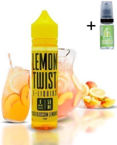 E Liquid E Juice Lemon Twist Peach Lemonade 50 ml – 70 vg 30 pg - shortfill – No Nicotine + E Liquid The Boat 10ml Lemon and Lime – No Nicotine.