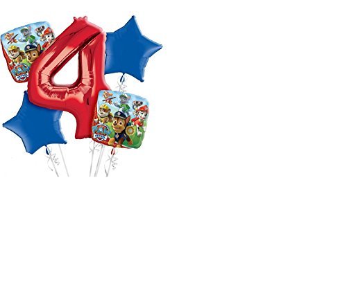 PAW Patrol 4th Birthday Balloon Bouquet 5pc by Amscan