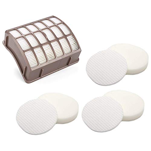 CuLety 3 Foam Filters + HEPA Replacement Vacuum Filter for Shark Navigator Professional Upright Vacuum NV70, NV80, NVC80C, UV420 Shark Rotator Professional XL Capacity NV90 Fit Parts XFF80 XHF80