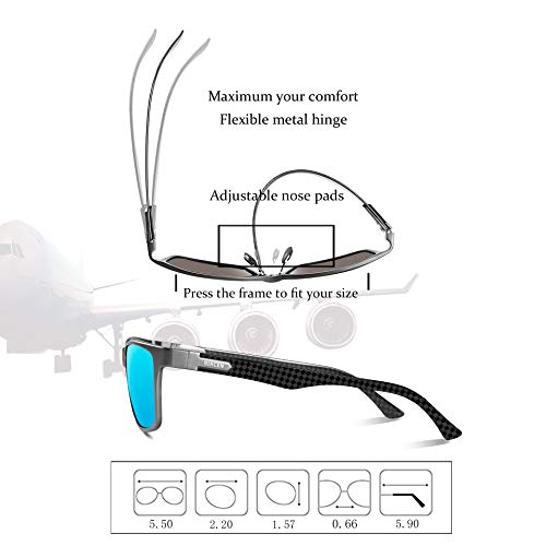 Bircen Polarized Driving Carbon Fiber Sunglasses For Men Sport Mens Sunglasses Al-Mg Metal Frame - Thumbnail 5