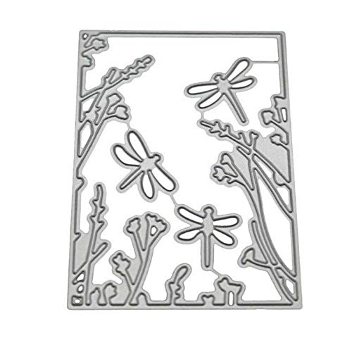 SXFSE Cutting Dies, Dragonfly Cutting Dies Stencil Metal Mould Template for DIY Scrapbook Album Embossing Craft Paper Card Making (Silver)