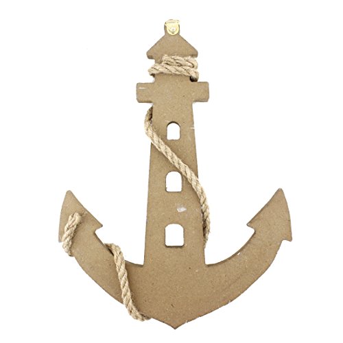10"x7.6" Wooden Nautical Lighthouse Anchor Wall Hanging Ornament Plaque