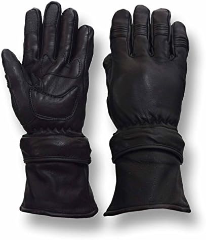 Vance Leathers Men's Deerskin Gauntlet Motorcycle Gloves W/Removable Cuff - XL