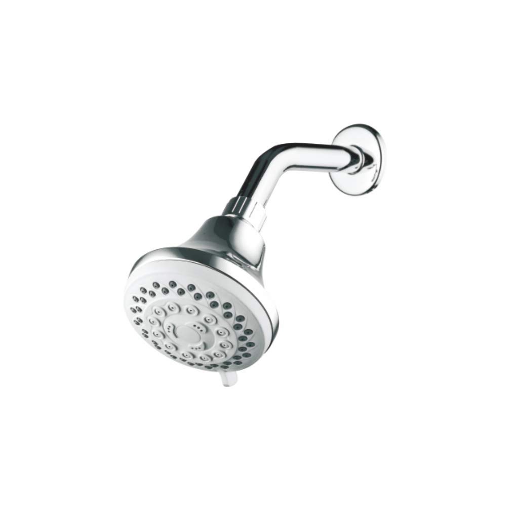Ibergrif M20260 Shower Head Fixed Wall Mounted Showerhead with 5 Spraying Modes Adjustable Universial G1/2" Bath Shower Handheld Handset,Chromed(Dia 86MM)