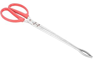 RUNROTOO Stainless Steel Snake Grabber Tongs 52cm Curved Feeding Tool for Reptiles Terrarium Handling