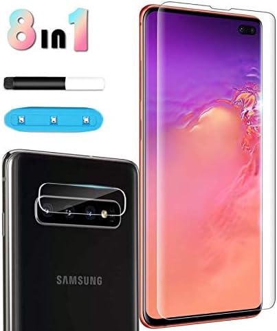 Galaxy S10 Plus Screen Protector[6.4"] Tempered Glass, Touch Responsive, Include a Free Camera Lens Protector and UV Liquid Installation Tools [Case Friendly][Full Screen Coverage][HD Clear]