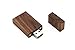 Walnut Wooden 16GB Flash Drive - Natural Eco Vintage Collection USB 2.0 16 GB Thumb Drive - Inserted in a hand made 2 piece paper box with Raffia grass inside