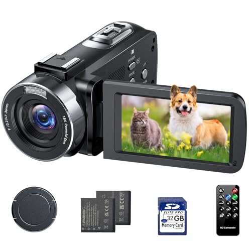 Camcorder Video Camera 4K, 42MP Digital Camera for Vlogging, 3" 270° Rotating
