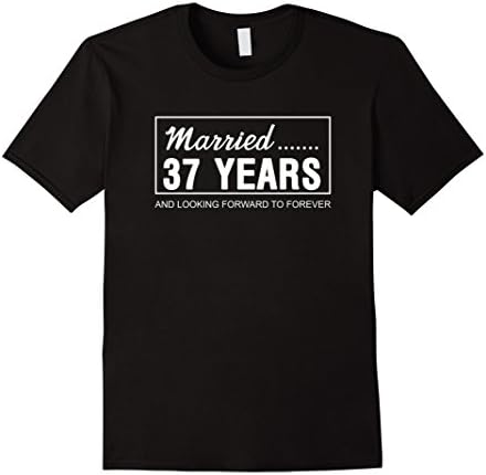 Mens 37th Wedding Anniversary Gifts for Him Her Couples T-Shirt 2XL Black