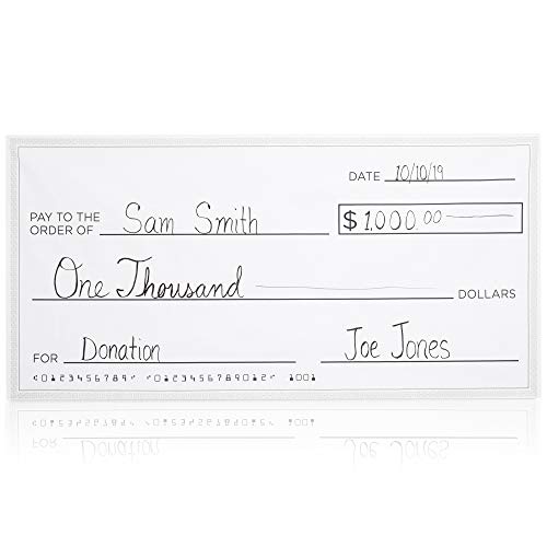 Blue Panda Giant Fabric Novelty Check with Marker, 60 x 30 Inches - Thumbnail 2