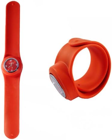 Silicone Band Slap Watch with Removable Case - Orange
