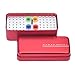 Annhua 60 Holes Dental Disinfection Burs Holder Station, Bur Block Organizer with Measurable Cover Autoclavable Aluminum Case for Lab, Dentist Tool - Red
