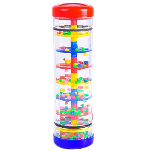Deardeer 8 inches Toddler Rainmaker Toy Rainstick Rattle Mini Tube Shaker Rainfall Auditory Sensory Instrument Toy for Baby