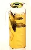 Gurallar Artcraft Ice 120 Square Glass Refrigerator Pitcher Carafe with Lid