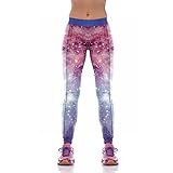 Ladyker Women's Stretchy Activewear Workout Running Pants Printed Tights Slim Yoga Leggings