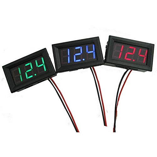 BI-TOOL LED Digital Display 2-Wire DC 4.7-30V Voltage Meter Voltmeter for Car and Motor (Red Display)