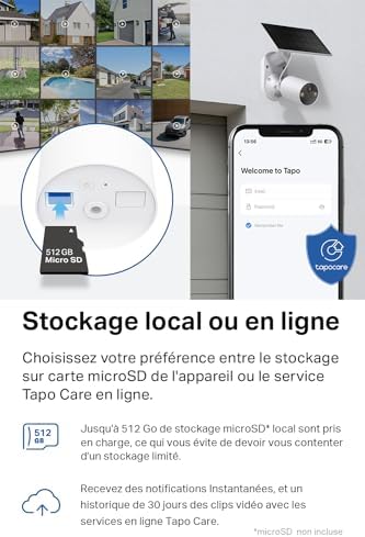 2K Camera Exterieur sans Fil Solaire Detection Personne IA,C410 KIT