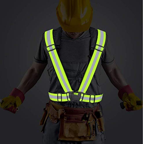 kolmon Adjustable Safety Vest Outdoor Sport Reflective Belt .and a Reflective Pocket. for Night Running. Motorcycles. Walking. Walking The Dog